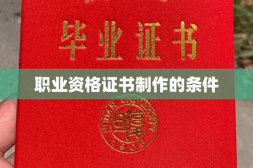 蕉城职业资格证书制作的条件